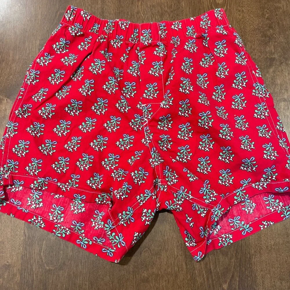 Vineyard Vines Boxers Men's Size XS Mistletoe Print 100% Cotton Holiday Red‎